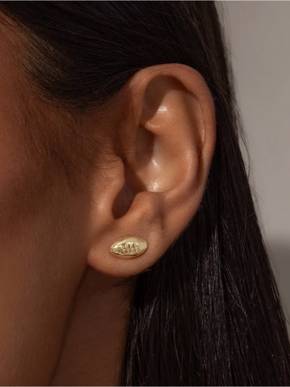 Football Stud Earrings - Picture 2 of 2